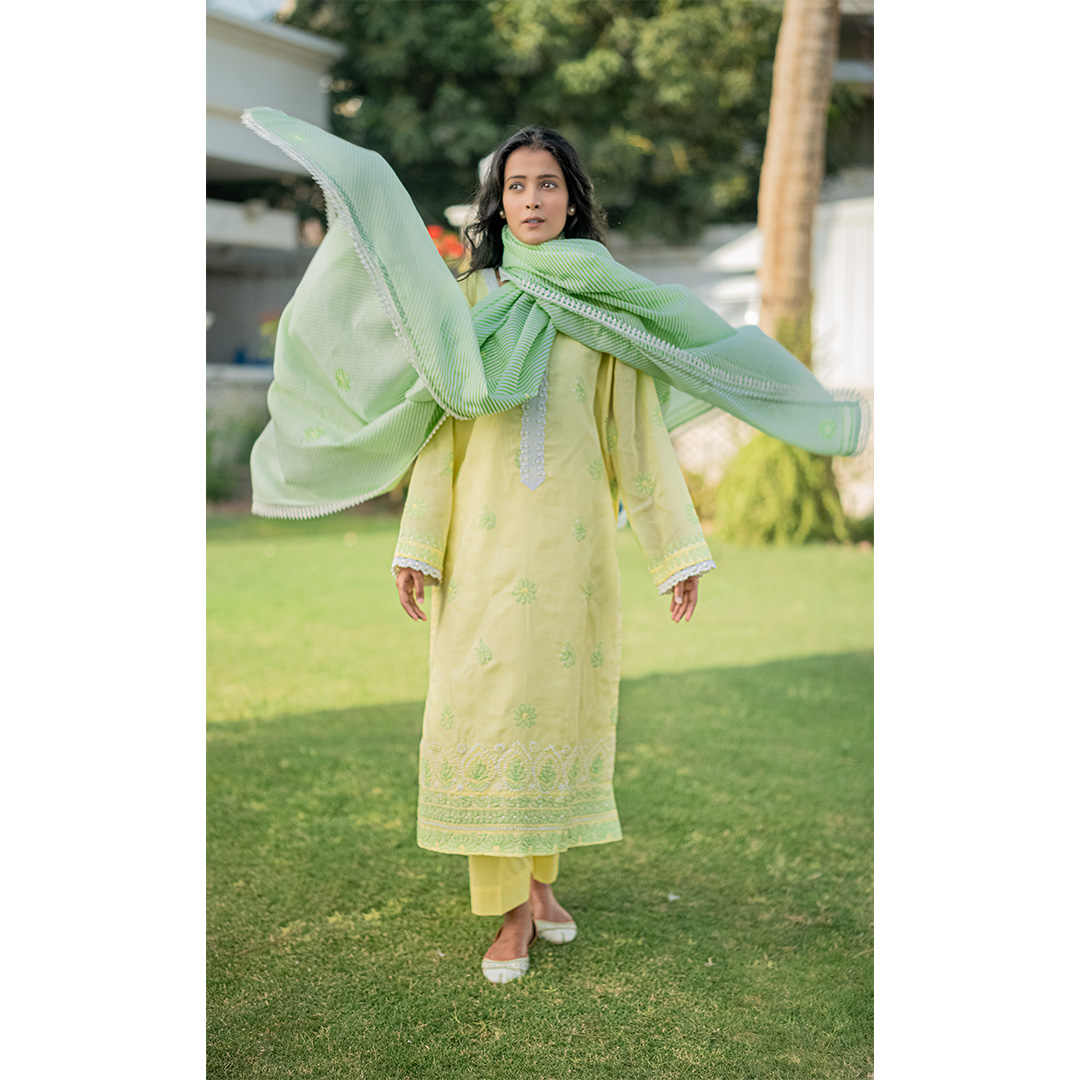 3-Piece Chickenkari Suit (Lemon) - Image 11