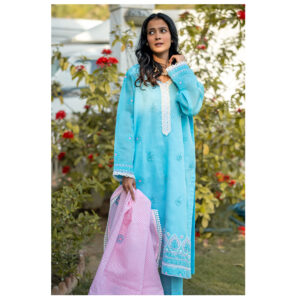 3-Piece Chickenkari Suit (Sky Blue)