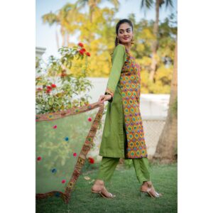 3-Piece Phulkari Suit (Green)