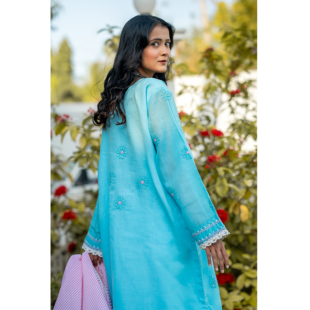 3-Piece Chickenkari Suit (Sky Blue) - Image 3