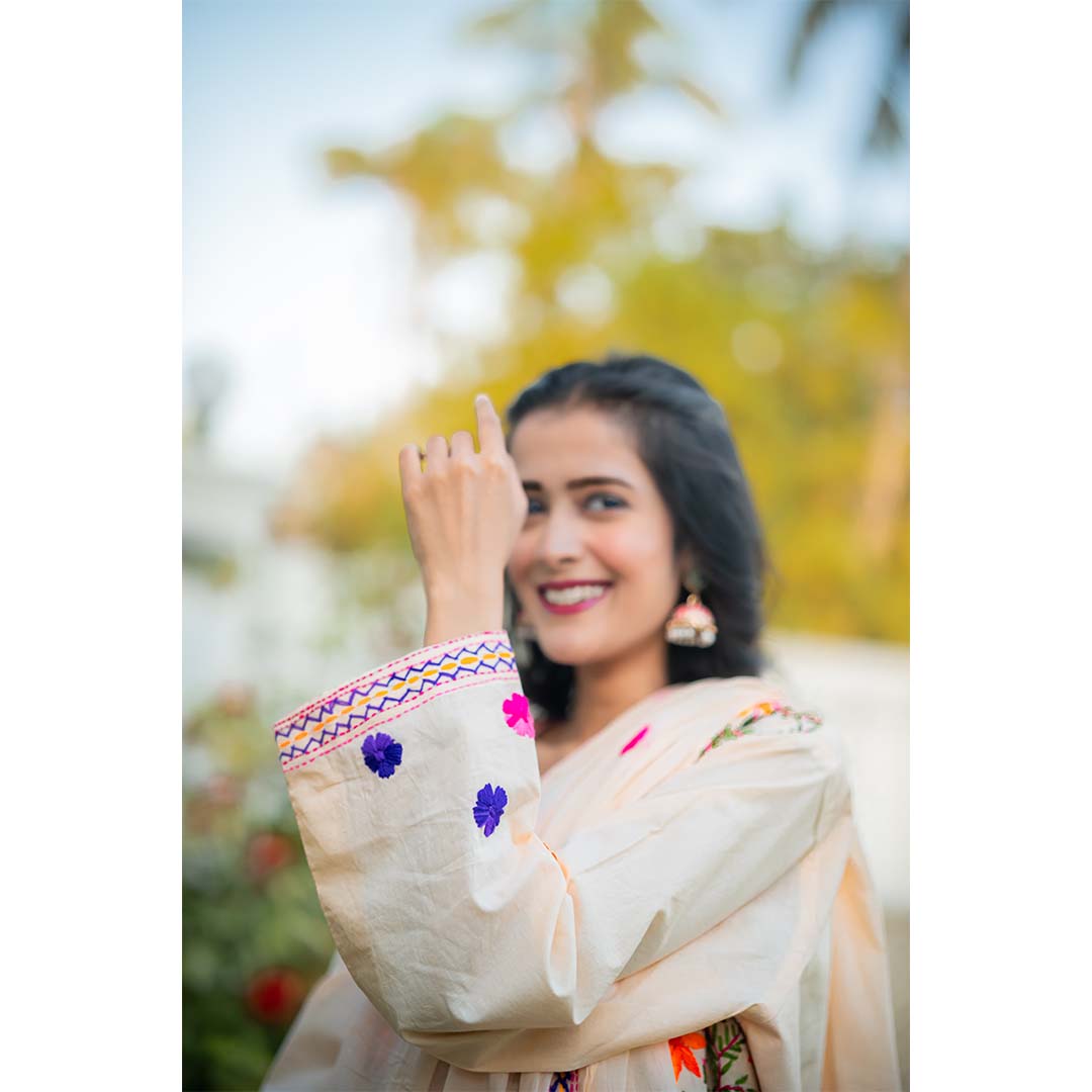 3-Piece Phulkari Suit (Multi Color) - Image 4