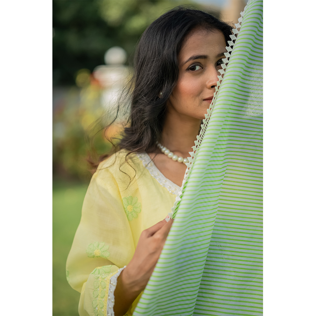 3-Piece Chickenkari Suit (Lemon) - Image 8