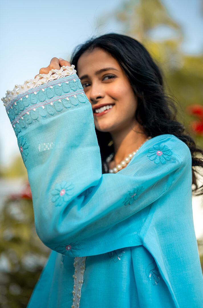 3-Piece Chickenkari Suit (Sky Blue) - Image 6