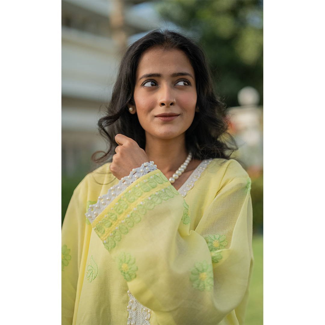 3-Piece Chickenkari Suit (Lemon) - Image 9