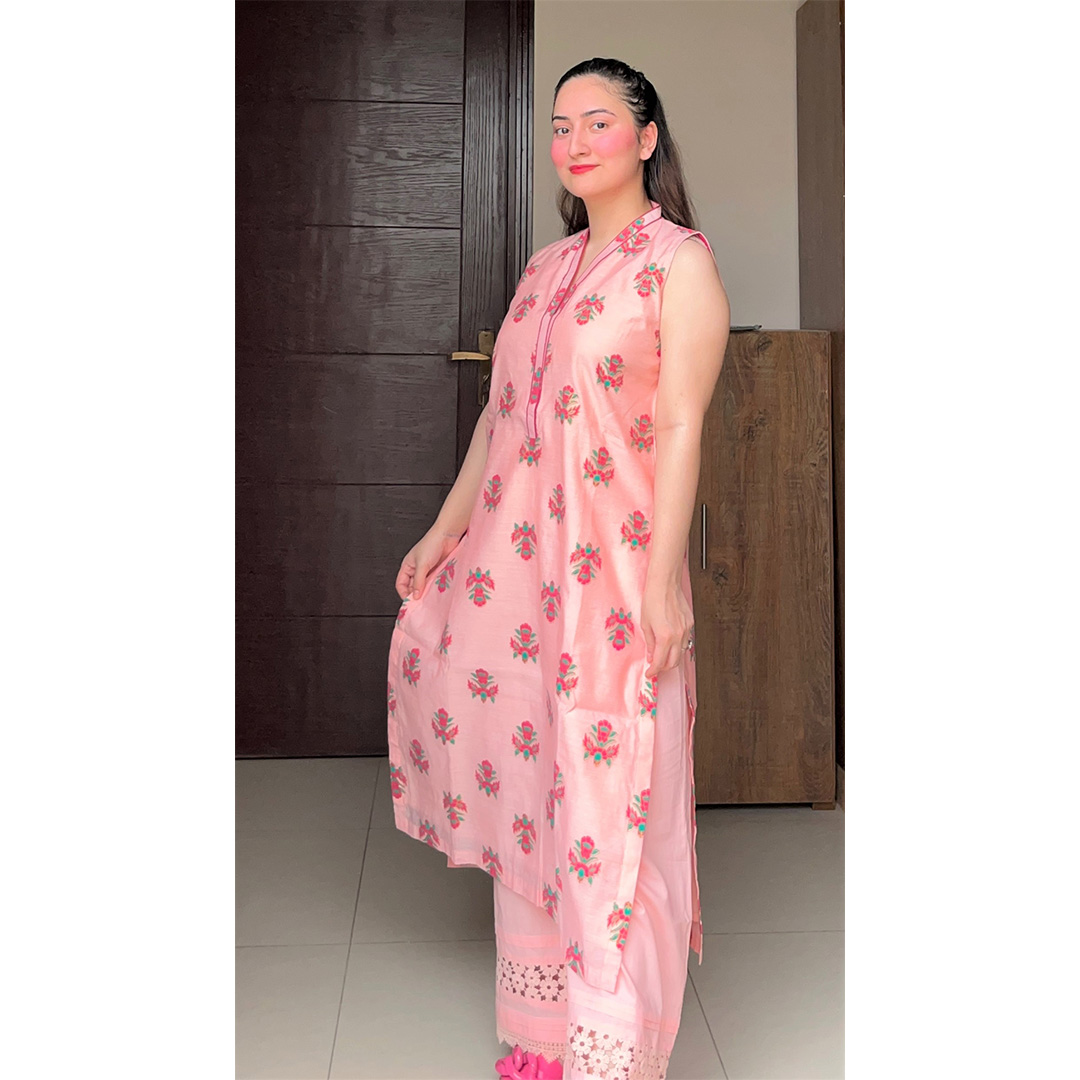 2-Piece Screen Printed Suit (Pink) - Image 3