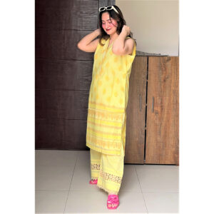 2-Piece Screen Printed Suit (Yellow)