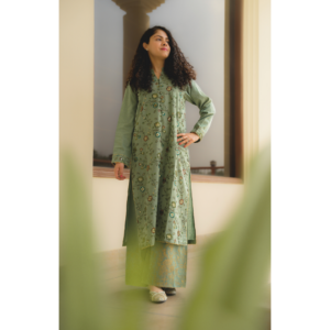 Green Embroidered 3 Piece Suit