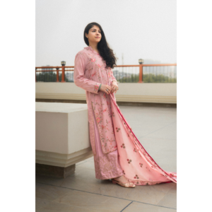 Pink Embroidered 3 Piece Suit